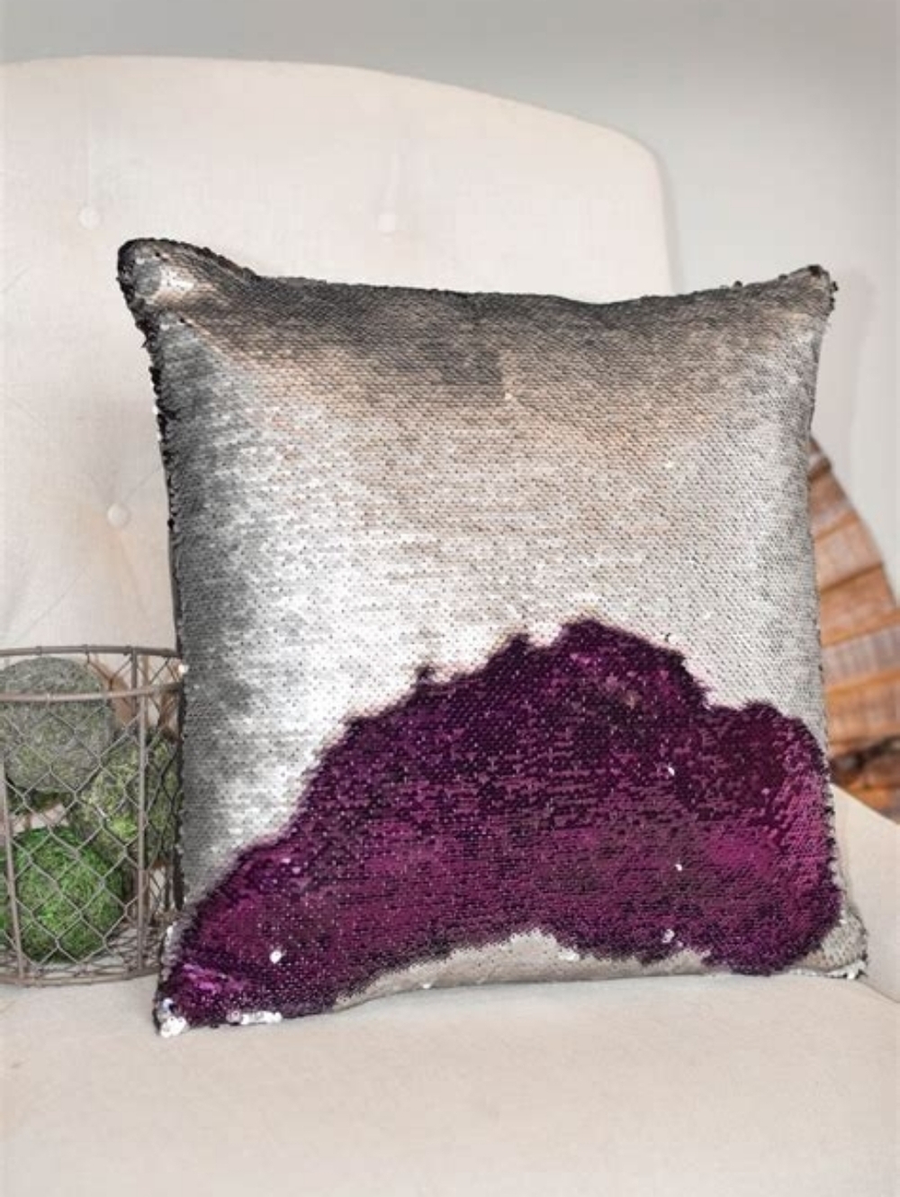 Sequin Throw Pillow - Pink